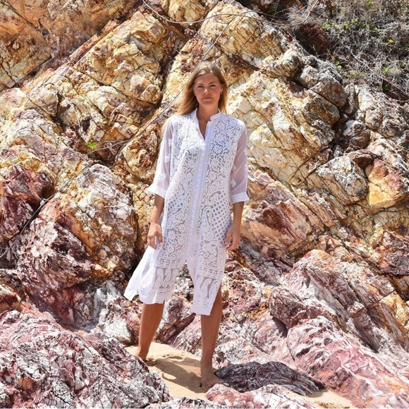 ANTRA The Snow Georgette Kaftan US 10 L - Picture 1 of 12